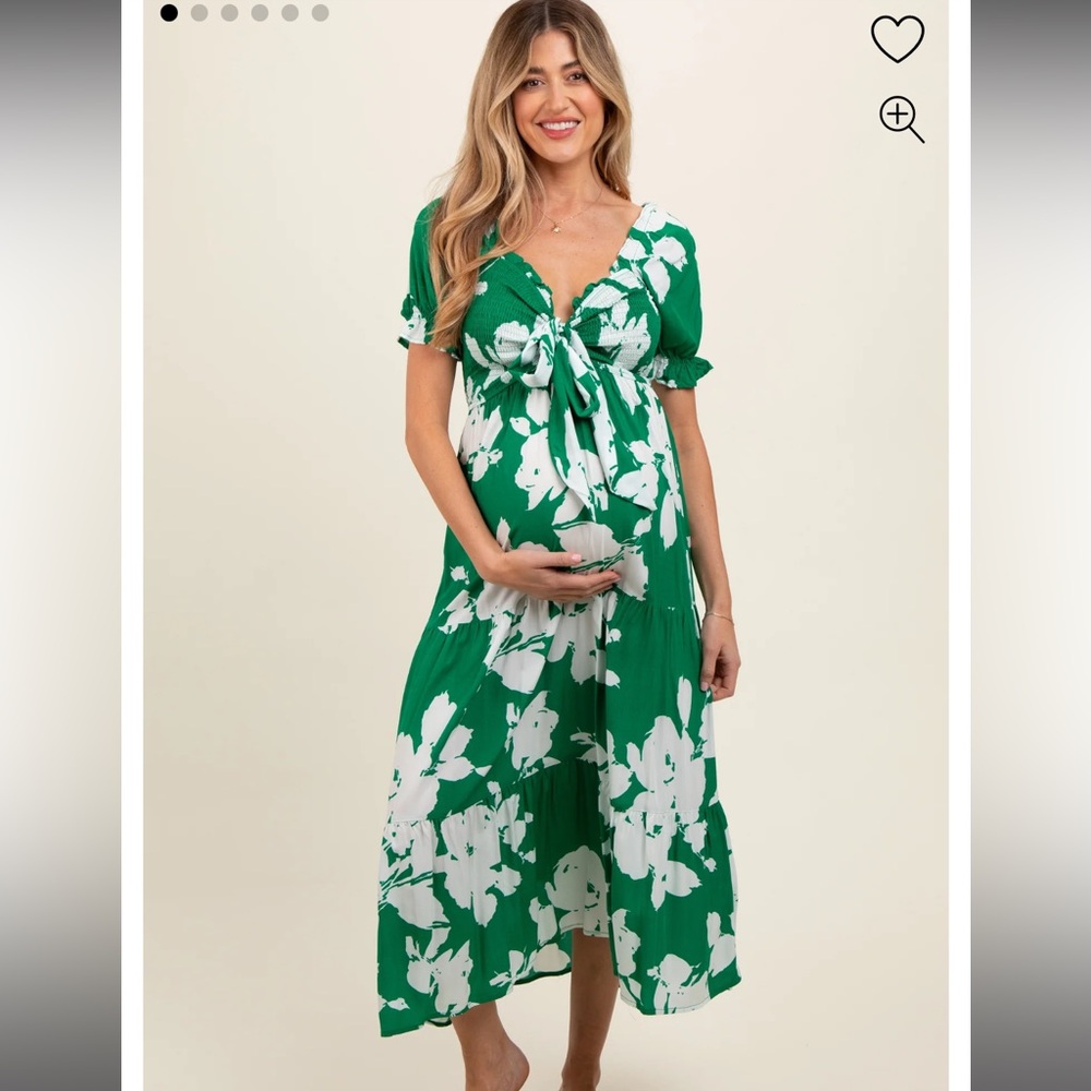Green Floral Maternity Dress